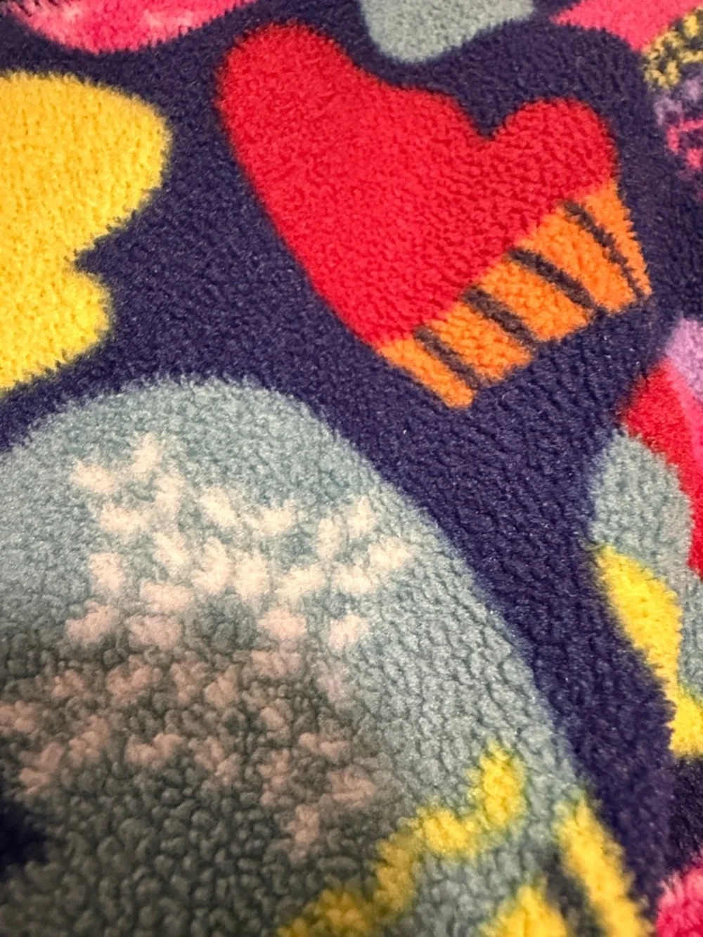 Place Navy Fleece Footed One-Piece with Colorful Mitten Print 18-24months